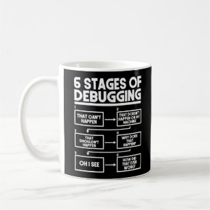 Programmer Coding 6 Stages Of Debugging Coffee Mug