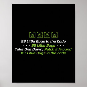Programmer Coding 99 Little Bugs In The Code Poster