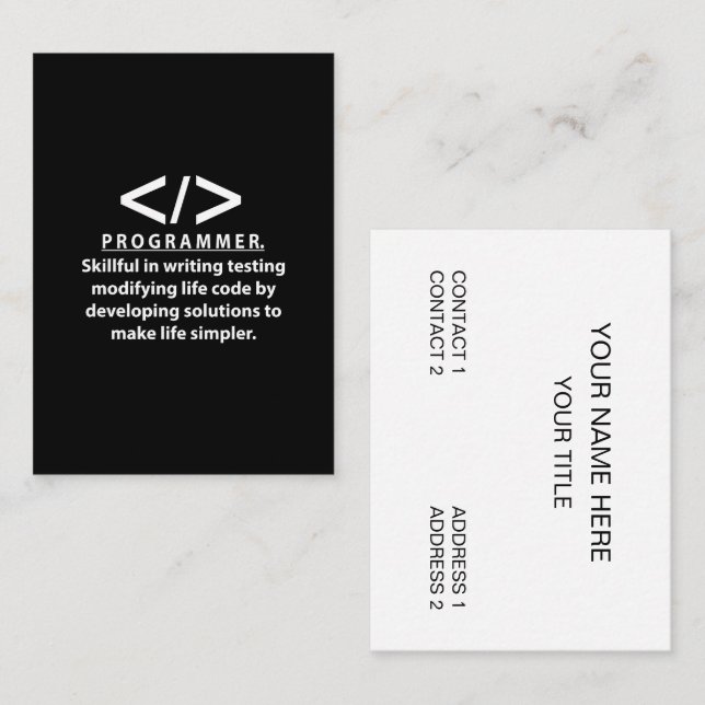 Programmer Coding Developer Programmer Business Card (Front/Back)