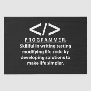 Programmer Coding Developer Programmer Tissue Paper