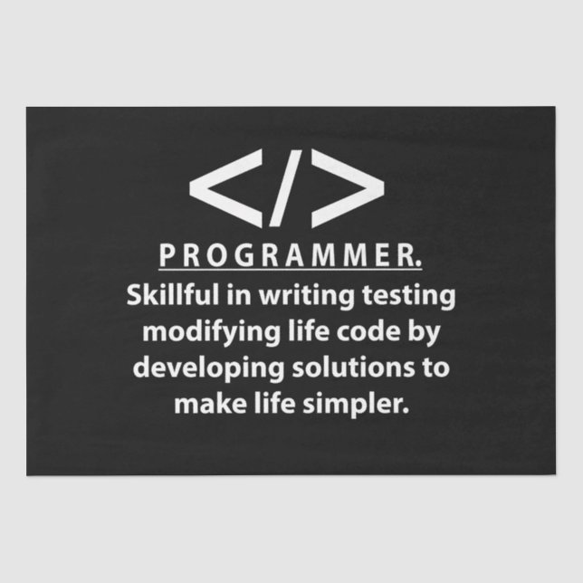 Programmer Coding Developer Programmer Tissue Paper (Front)