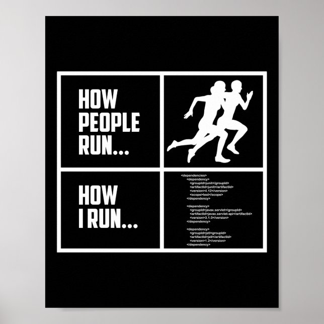 Programmer Coding How People Run How I Run Poster (Front)