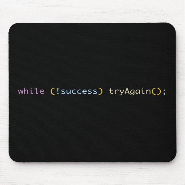 Programmer Developer Coding Humor Try Again Loop Mouse Pad (Front)