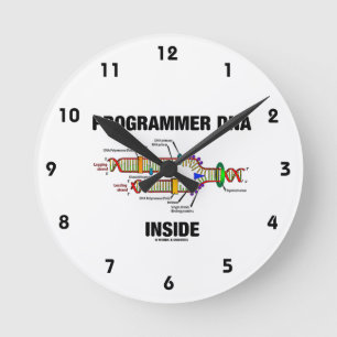Programmer DNA Inside (DNA Replication) Round Clock