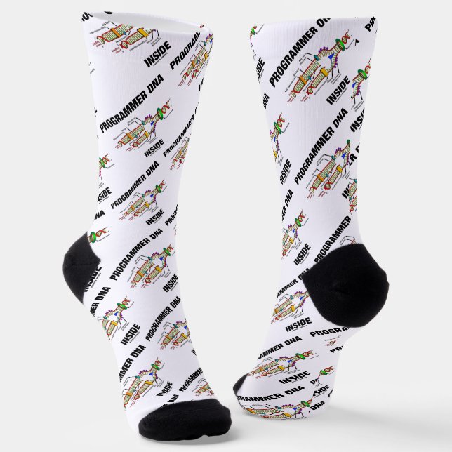 Programmer DNA Inside Molecular Biology Humor Socks (Angled)