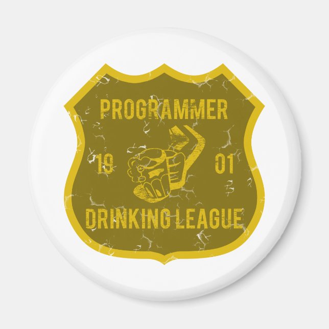 Programmer Drinking League Magnet (Front)