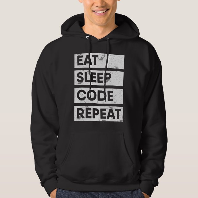 Programmer Eat Sleep Code Repeat Coding Hoodie (Front)