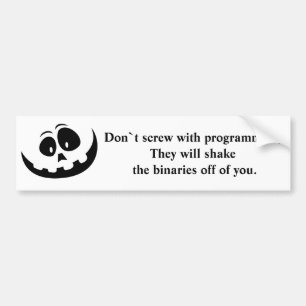 Programmer Engineer Funny Joke Statement Binary Bumper Sticker