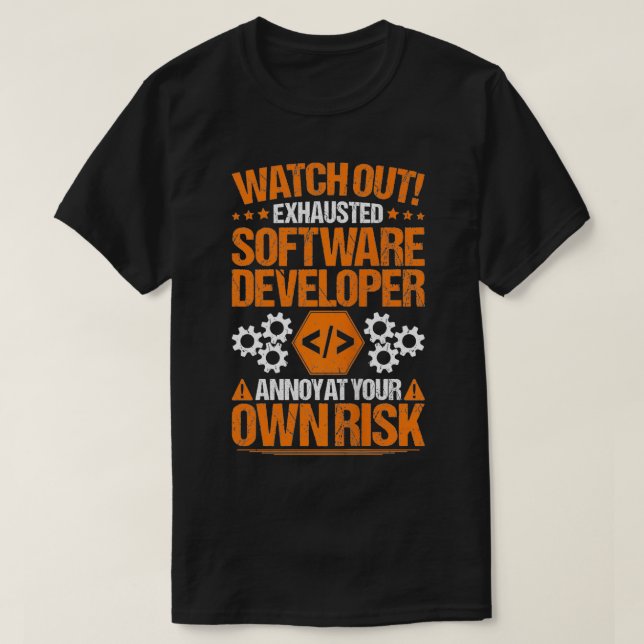 Programmer Engineer Own Risk Software Developer  1 T-Shirt (Design Front)
