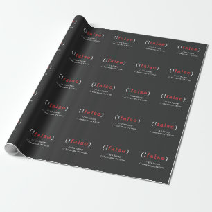 Programmer !False True Code Programming Coding Wrapping Paper