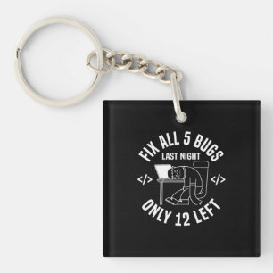 Programmer Fix All 5 Bugs Key Ring