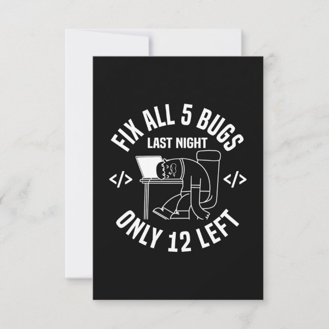 Programmer Fix All 5 Bugs RSVP Card (Front)