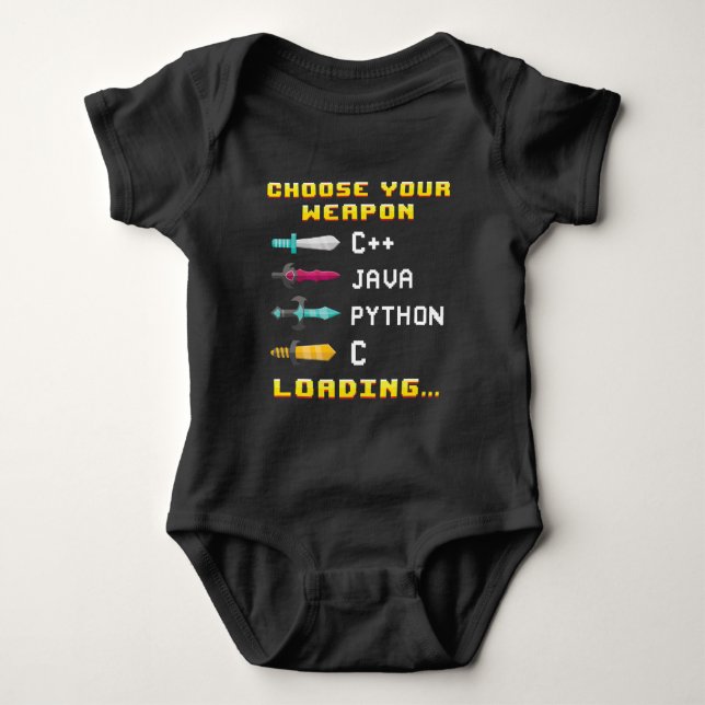 Programmer Geek Java C Python Computer IT Nerd Baby Bodysuit (Front)