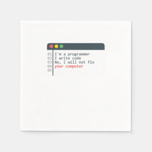 Programmer HTML Computer Coder Coding Programming  Napkin
