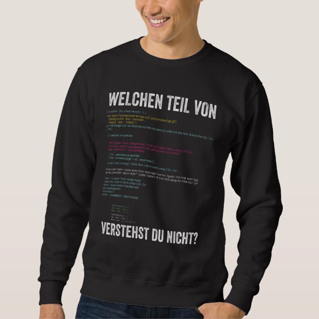 Programmer Html Programming Language Coding Sweatshirt (Front)