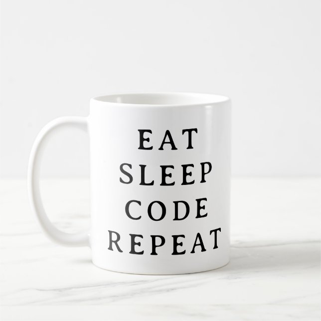 Programmer Life Mug – Eat Sleep Code Repeat Gift (Left)