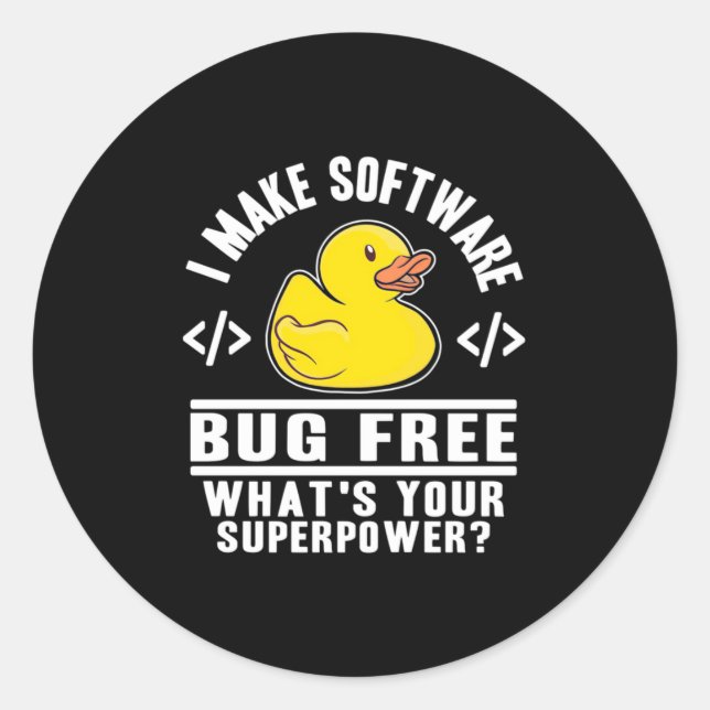 Programmer Make Software Bug Free Classic Round Sticker (Front)