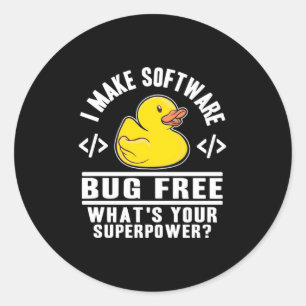 Programmer Make Software Bug Free Classic Round Sticker
