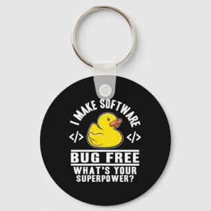 Programmer Make Software Bug Free Key Ring