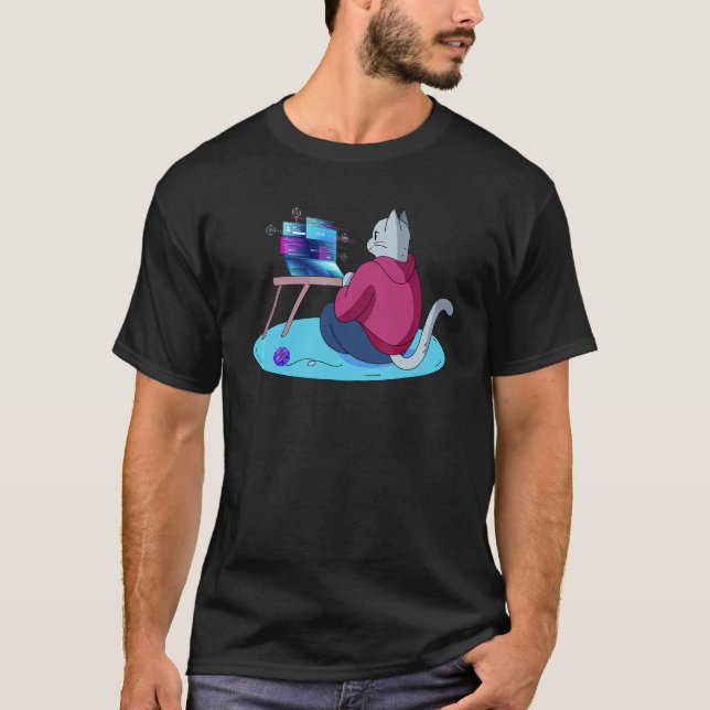 Programmer Meaning  Programmer Fun Cat T-Shirt (Front)
