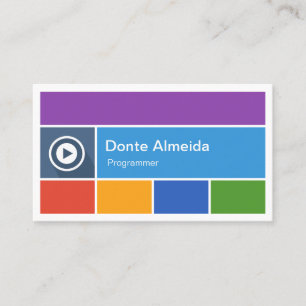 Programmer - Modern Flat Metro Style Business Card