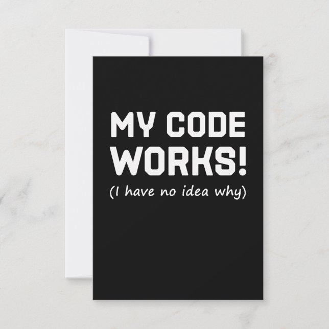 Programmer My Code Works RSVP Card (Front)