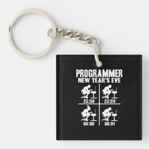 Programmer New Year's Ever Key Ring