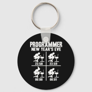Programmer New Year's Ever Key Ring