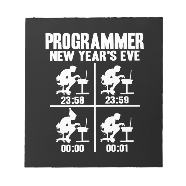 Programmer New Year's Ever Notepad (Front)