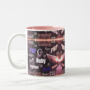 Programmer Pattern Pink Two-Tone Coffee Mug
