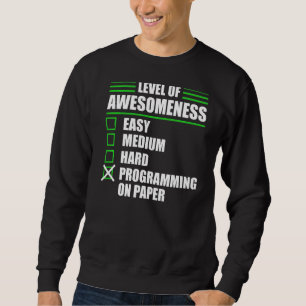 Programmer Programming On Paper Computer Science Sweatshirt
