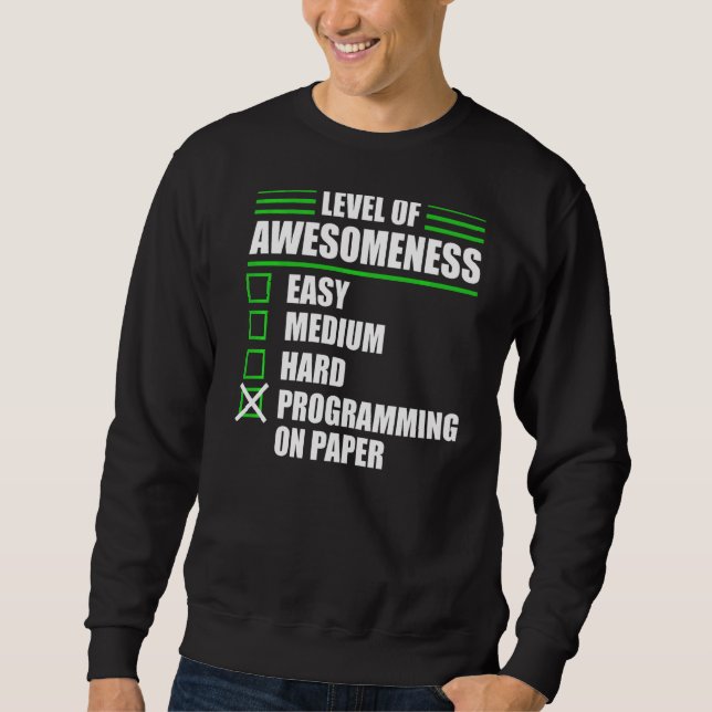 Programmer Programming On Paper Computer Science Sweatshirt (Front)
