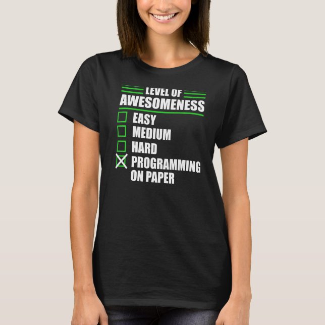 Programmer Programming On Paper Computer Science T-Shirt (Front)