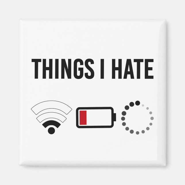 Programmer Shirt Things I Hate Program Icon Shirt Magnet (Front)