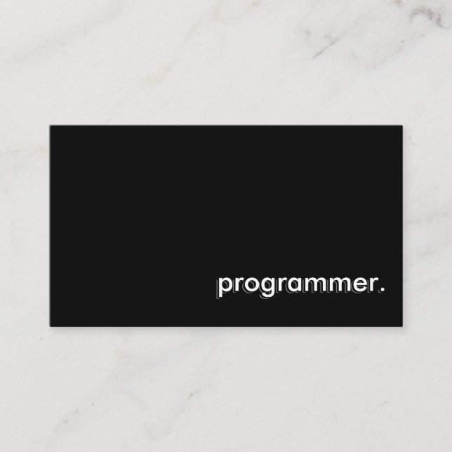 Programmer Simple Black Business Card (Front)