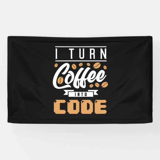 Programmer Turn Coffee Into Code Banner (Horizontal)