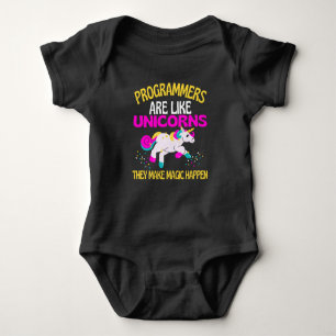 Programmer Unicorn , Magical Unicorn Programmers Baby Bodysuit