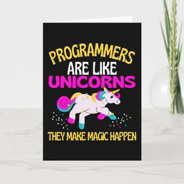 Programmer Unicorn , Magical Unicorn Programmers Card (Front)