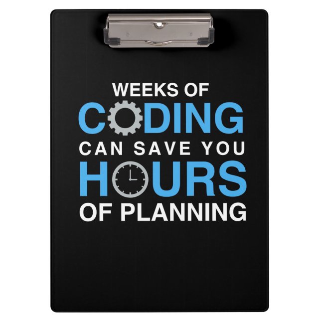 Programmer Weeks Of Coding Clipboard (Front)