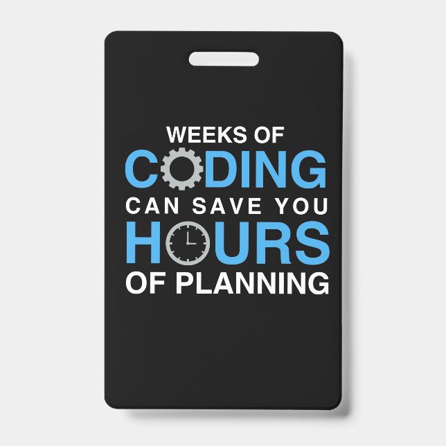 Programmer Weeks Of Coding ID Badge (Front)