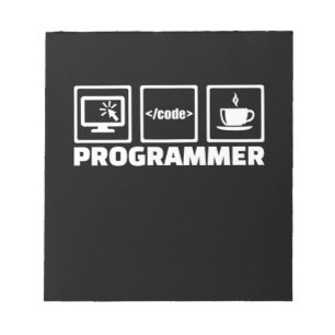 Programmer Write Code And Drink Coffee Notepad