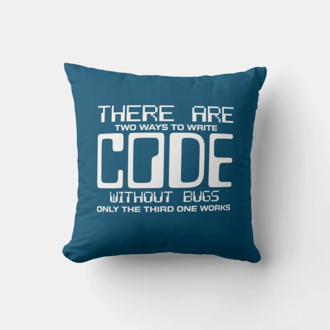 Programmer Write Code Without Bugs Cushion (Front)