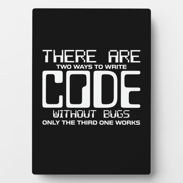Programmer Write Code Without Bugs Plaque (Front)
