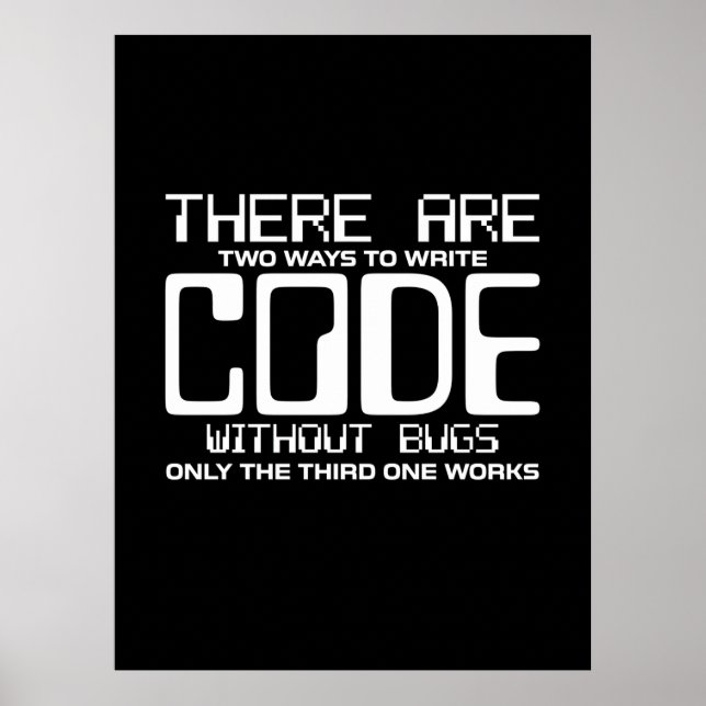 Programmer Write Code Without Bugs Poster (Front)
