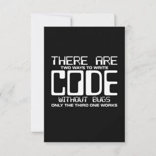 Programmer Write Code Without Bugs RSVP Card