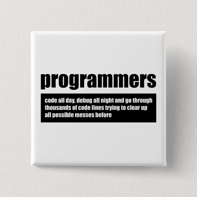 Programmers 15 Cm Square Badge (Front)
