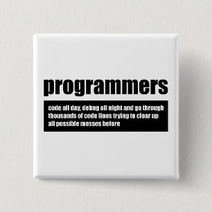 Programmers 15 Cm Square Badge