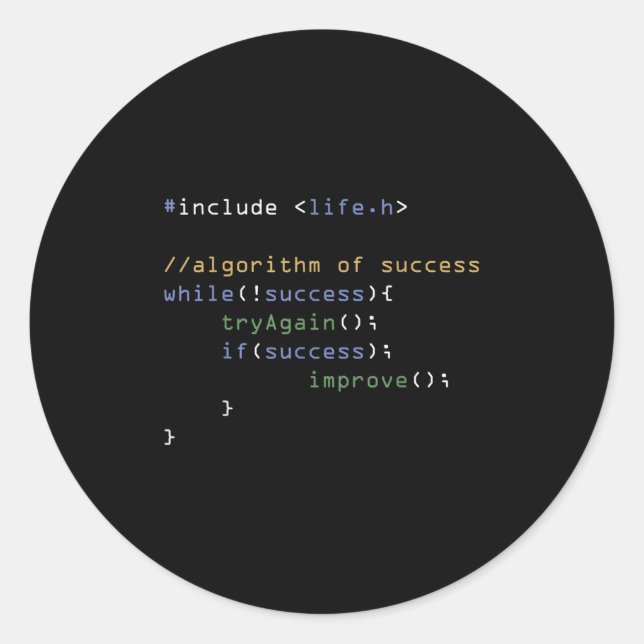 Programmers Computer Science Meme Coding Humour  Classic Round Sticker (Front)