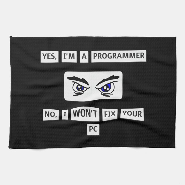 Programmer's Disclaimer T-Shirt Tea Towel (Horizontal)