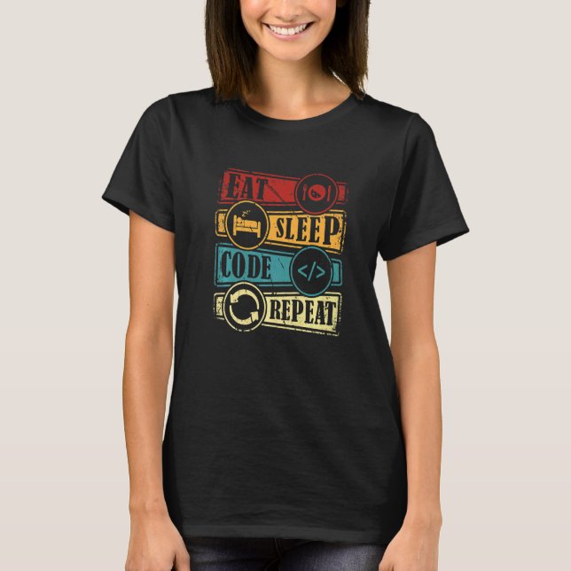 Programming Computer Science Programmer Eat Code S T-Shirt (Front)